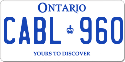 ON license plate CABL960