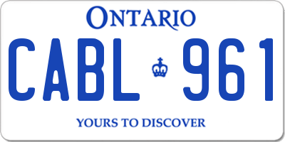 ON license plate CABL961