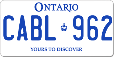 ON license plate CABL962