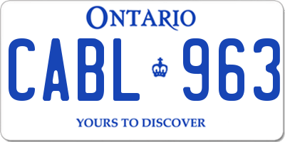 ON license plate CABL963