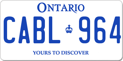 ON license plate CABL964