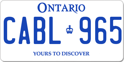 ON license plate CABL965