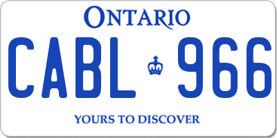 ON license plate CABL966