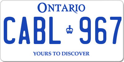 ON license plate CABL967