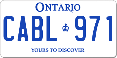 ON license plate CABL971