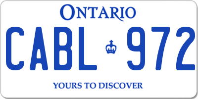 ON license plate CABL972