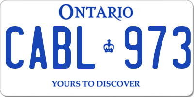 ON license plate CABL973