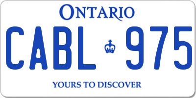 ON license plate CABL975