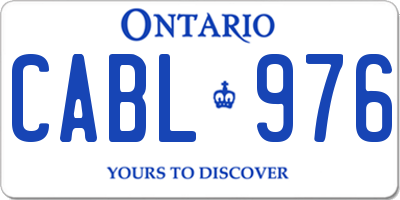 ON license plate CABL976