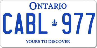 ON license plate CABL977