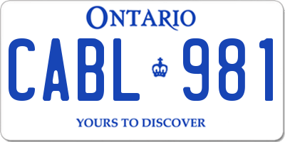 ON license plate CABL981