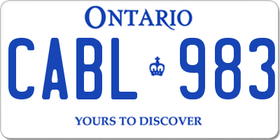 ON license plate CABL983