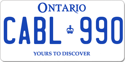 ON license plate CABL990