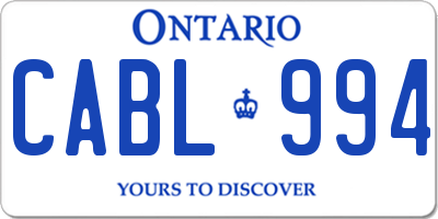 ON license plate CABL994