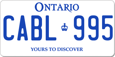 ON license plate CABL995