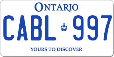 ON license plate CABL997