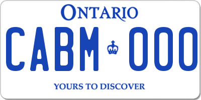 ON license plate CABM000