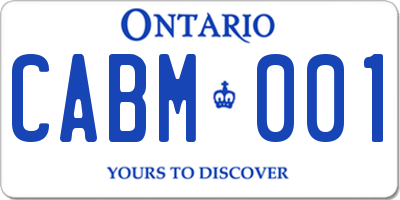 ON license plate CABM001