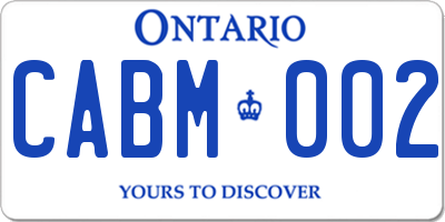 ON license plate CABM002