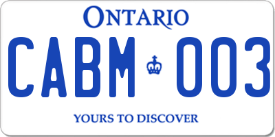 ON license plate CABM003