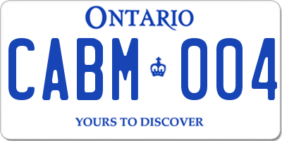 ON license plate CABM004