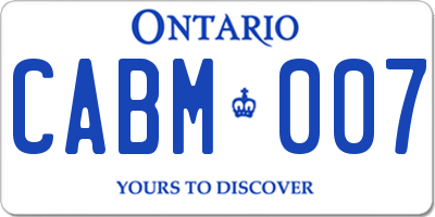 ON license plate CABM007