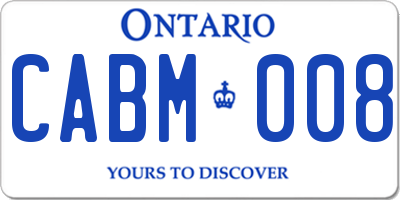 ON license plate CABM008