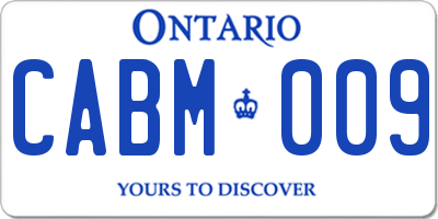 ON license plate CABM009