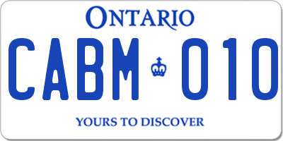 ON license plate CABM010