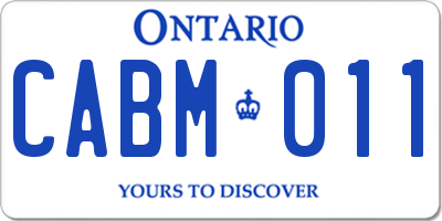 ON license plate CABM011