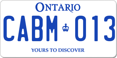 ON license plate CABM013