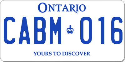 ON license plate CABM016