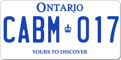 ON license plate CABM017