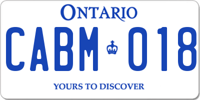 ON license plate CABM018