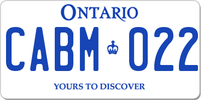 ON license plate CABM022