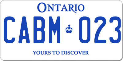 ON license plate CABM023