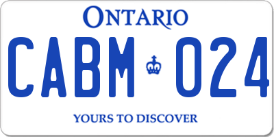 ON license plate CABM024