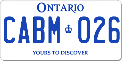 ON license plate CABM026