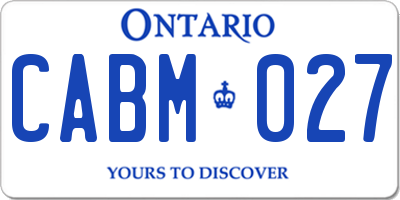 ON license plate CABM027