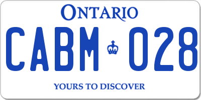 ON license plate CABM028