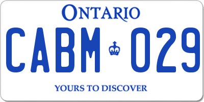 ON license plate CABM029