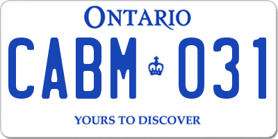 ON license plate CABM031