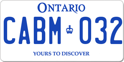 ON license plate CABM032