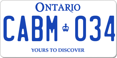 ON license plate CABM034