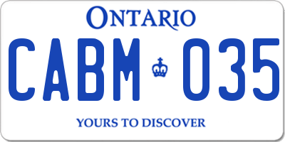 ON license plate CABM035