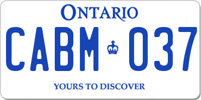 ON license plate CABM037