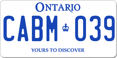 ON license plate CABM039