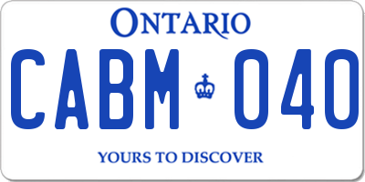 ON license plate CABM040