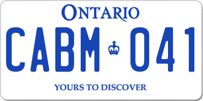 ON license plate CABM041