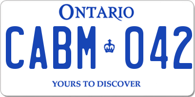 ON license plate CABM042